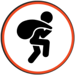 icon showing a thief sneaking away with a bag over his shoulder